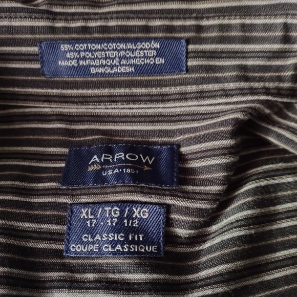 ARROW MEN'S CLASSIC FIT BUTTON DOWN SHIRT SIZE XL - Picture 6 of 11